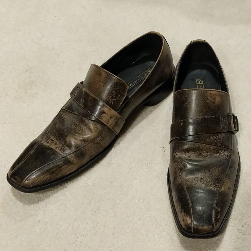 Stacy Adams leather loafers with distressed look